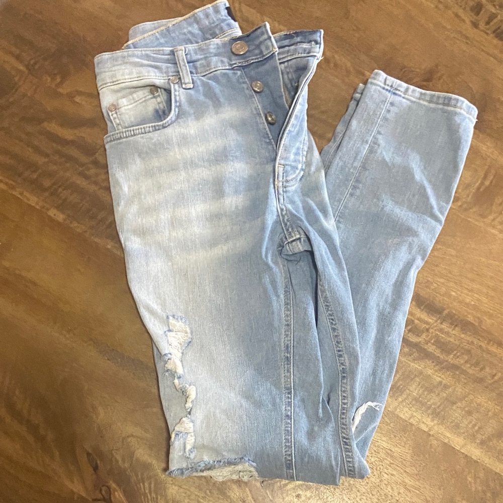 Light Blue Distressed Men Jeans